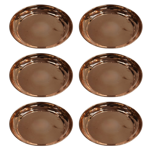 Copper Plate for Daily Puja 63g Pack of 6
