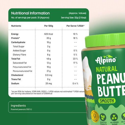 Alpino Natural Peanut Butter Smooth