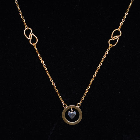 22 Carat Gold Plain Chain With Heart Infinity Gold Choker 3.35g by Mahita Collections