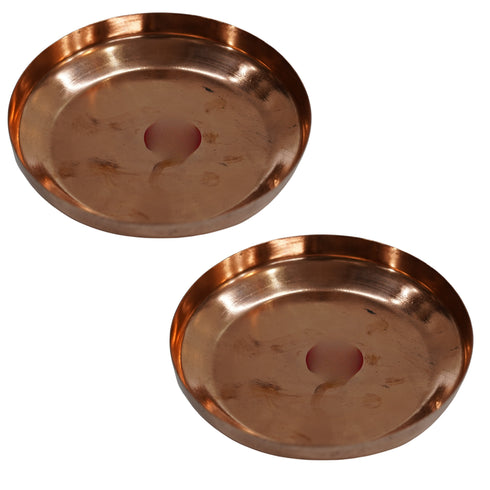 Copper Plate for Daily Puja 71g Pack of 2