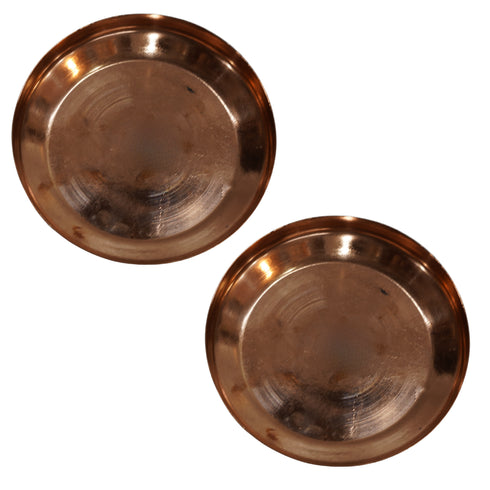 Copper Plate for Daily Puja 71g Pack of 2