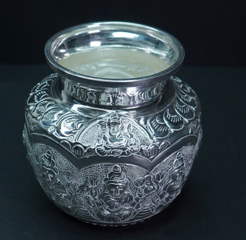 Pure Silver Ashta Laxmi Lota 160g By Mahita Collections