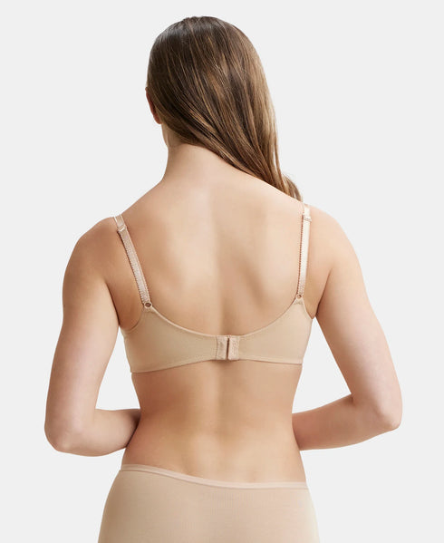 Jockey Wirefree Non Padded Cotton Stretch Full Coverage Everyday Bra with Soft Adjustable Straps - Skin