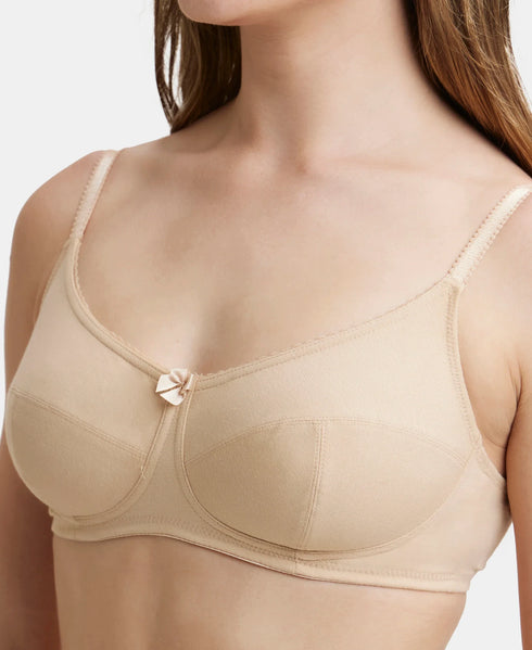Jockey Wirefree Non Padded Cotton Stretch Full Coverage Everyday Bra with Soft Adjustable Straps - Skin