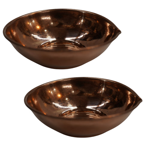 Handmade Copper Pooja Diya 53g Pack of 2