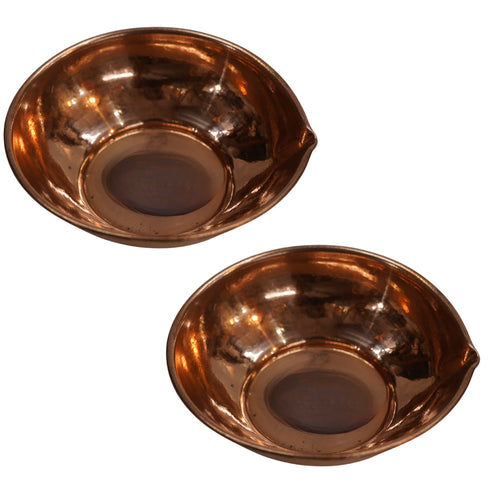 Handmade Copper Pooja Diya 53g Pack of 2