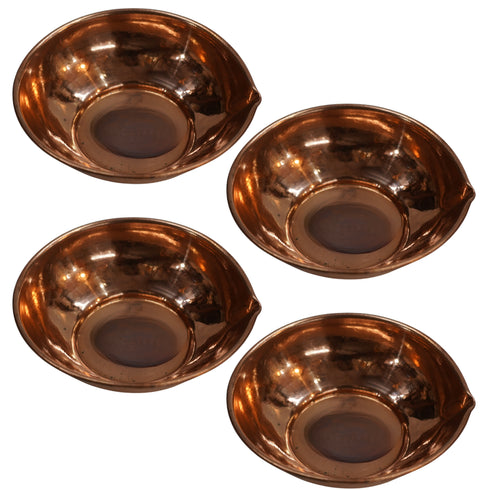 Handmade Copper Pooja Diya 53g Pack of 4