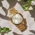 Titan Quartz Analog with Day and Date Champagne Dial Stainless Steel Strap Watch for Men (Model 1644YM01)
