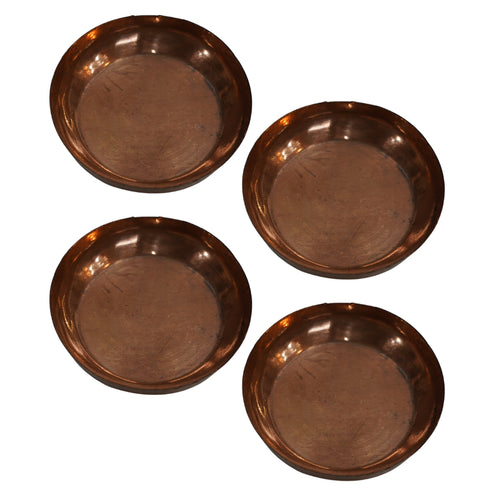 Handmade Copper Pooja Diya 18g Pack of 4