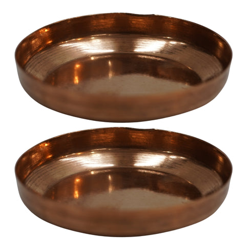 Handmade Copper Pooja plate 36g Pack of 2