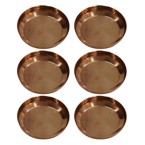 copper Prasadam plate 36g Pack of 6