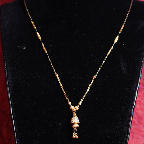 22 Carat Gold Black Breads With Links Locket Mangalsutra 5.26g by Mahita Collections