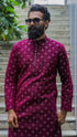 Kzari Wine Georgette Silk Kurta