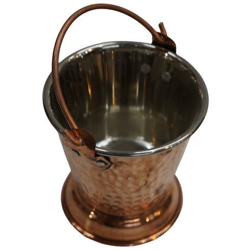 Steel Copper Hammered Design Bucket 351g Pack of 1