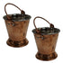 Steel Copper Hammered Bucket 351g Pack of 2