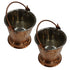Steel Copper Hammered Bucket 351g Pack of 2