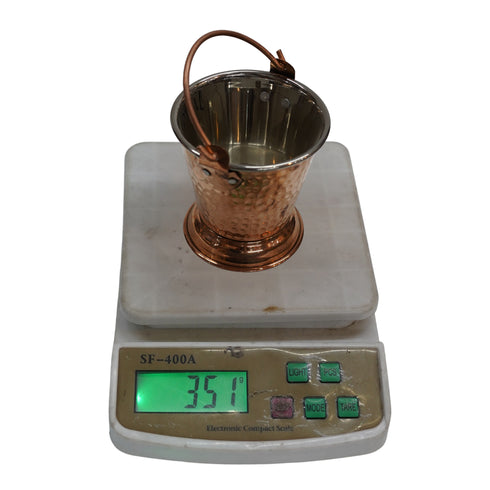 Steel Copper Hammered Bucket 351g Pack of 2