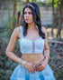 Kzari Light Blue Organza Layered Crop Top and Skirt Set