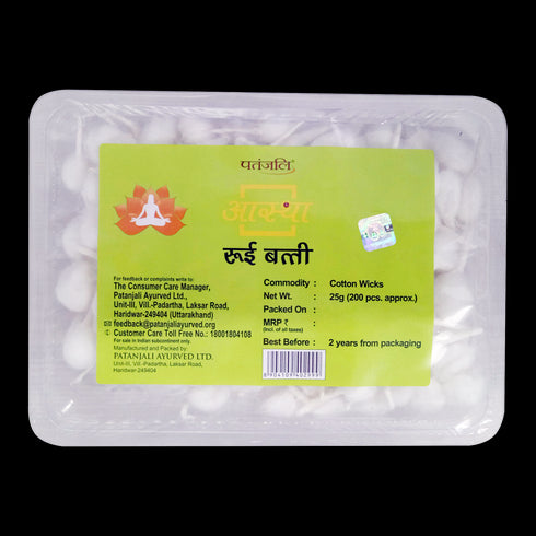 Patanjali Aastha Cotton Wicks Plain 25g
