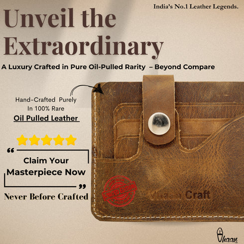 Vhaan Ethnic Craft Vhaan's Heritage Oil Pulled Up Leather Card Holder RAW shade