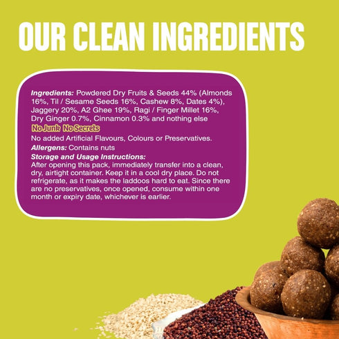 Early Foods Ragi Sesame A2 Ghee Laddoos
