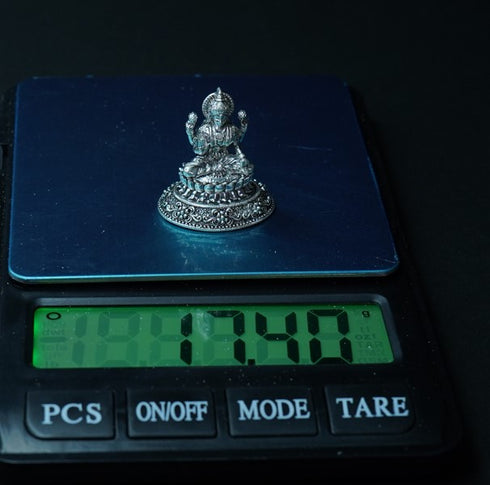 Pure Silver Antique Lotus Laxmi 17.40g By Mahita Collections