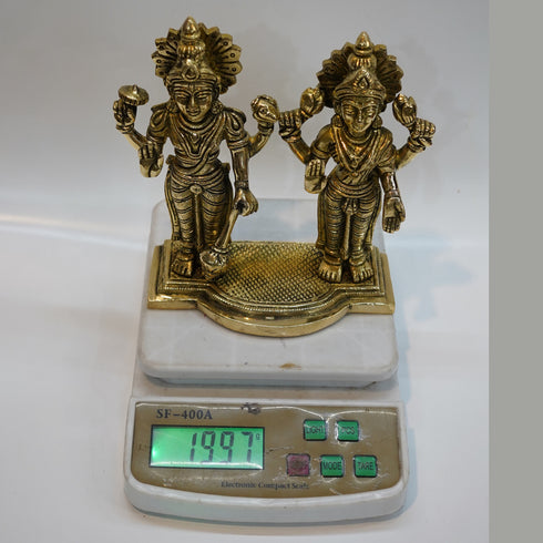 Brass Standing Vishnu Lakshmi Idol 1997g