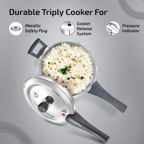 Prestige Tri-ply Svachh Outer Lid Pressure Cooker 5 L Combo