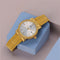 Titan Quartz Analog with Date Silver Dial Golden Stainless Steel Strap Watch For Men