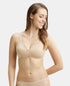 Jockey Wirefree Non Padded Cotton Stretch Medium Coverage Everyday Bra with Concealed Shaper Panel - Skin