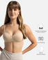 Jockey Wirefree Padded Cotton Stretch Medium Coverage T-Shirt Bra with Lace Styling - Light Skin