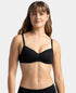 Jockey Pack of 2 Wirefree Padded Cotton Stretch Medium Coverage T-Shirt Bra with Lace Styling - Black & Light Skin