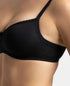 Jockey Pack of 2 Wirefree Padded Cotton Stretch Medium Coverage T-Shirt Bra with Lace Styling - Black & Light Skin