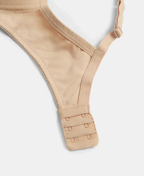 Jockey Wirefree Padded Cotton Stretch Medium Coverage T-Shirt Bra with Lace Styling - Light Skin