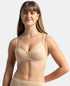 Jockey Wirefree Padded Cotton Stretch Medium Coverage T-Shirt Bra with Lace Styling - Light Skin