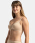 Jockey Pack of 2 Wirefree Padded Cotton Stretch Medium Coverage T-Shirt Bra with Lace Styling - Black & Light Skin