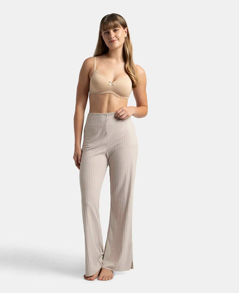 Jockey Wirefree Padded Cotton Stretch Medium Coverage T-Shirt Bra with Lace Styling - Light Skin
