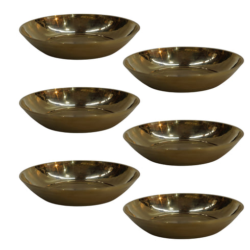 Brass Round Plate Bowl 83g Pack of 6
