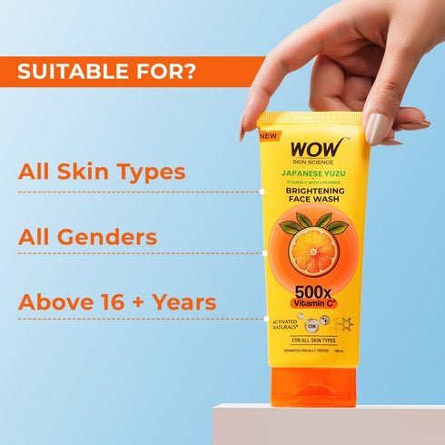 WoW Japanese Yuzu + Vitamin C With Ceramide Brightening Face Wash