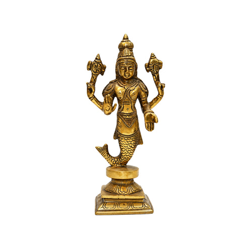 Brass Vishnu Matsya Avatar Statue 1150g