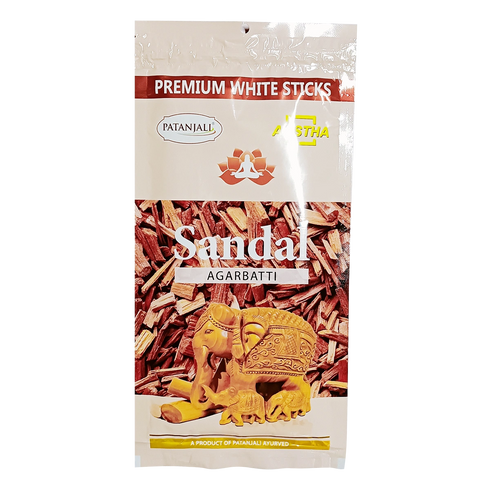 Patanjali Aastha Premium White Stick Sandal Agarbatti