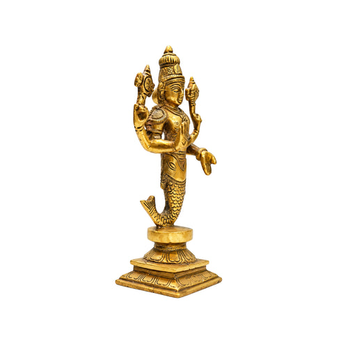 Brass Vishnu Matsya Avatar Statue 1150g