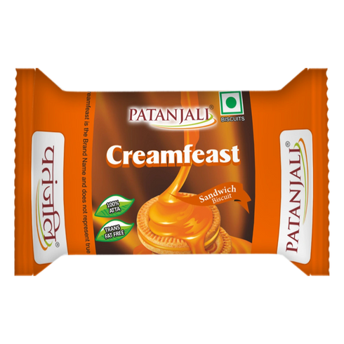 Patanjali Cream Feast Orange Biscuits|32g