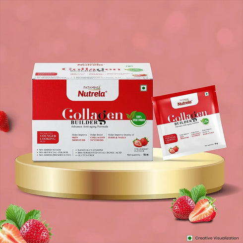 Patanjali Nutrela Collagen Builder Powder Strawberry Flavour