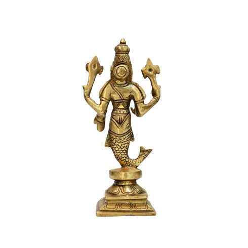 Brass Vishnu Matsya Avatar Statue 1150g