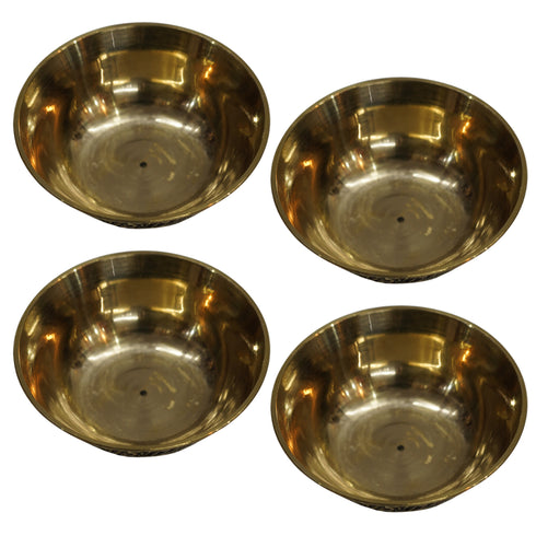 Brass Bowls With Flora Design 43g Pack of 4