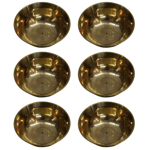 Brass Bowls With Flora Design 43g Pack of 6