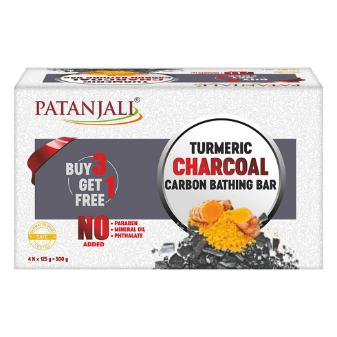 Patanjali Turmeric Charcoal Bathing Bar 125g (B3 G1)