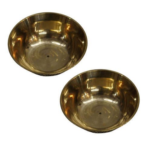 Brass Bowls With Flora Design 51g Pack of 2