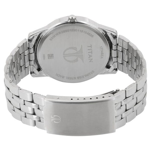 Titan Analog with Day and Date Blue Dial Stainless Steel Strap watch